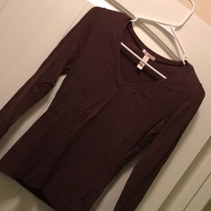 Brown long sleeve v neck!